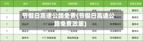 节假日高速公路免费(节假日高速公路免费政策)-第1张图片