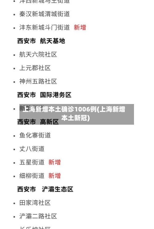 上海新增本土确诊1006例(上海新增本土新冠)-第2张图片