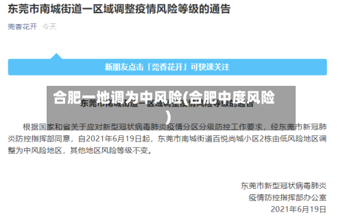 合肥一地调为中风险(合肥中度风险)-第3张图片