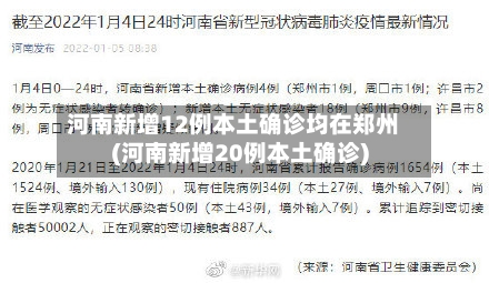 河南新增12例本土确诊均在郑州(河南新增20例本土确诊)-第1张图片