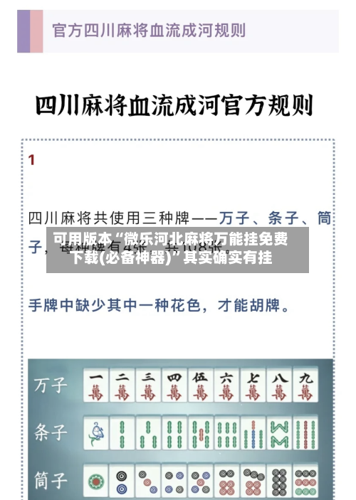 可用版本“微乐河北麻将万能挂免费下载(必备神器)”其实确实有挂-第1张图片