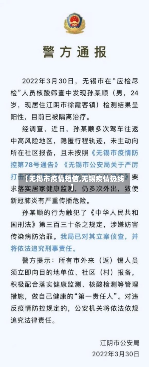 【无锡市疫情短信,无锡疫情热线】-第1张图片