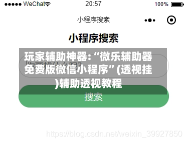 玩家辅助神器:“微乐辅助器免费版微信小程序”(透视挂)辅助透视教程-第2张图片