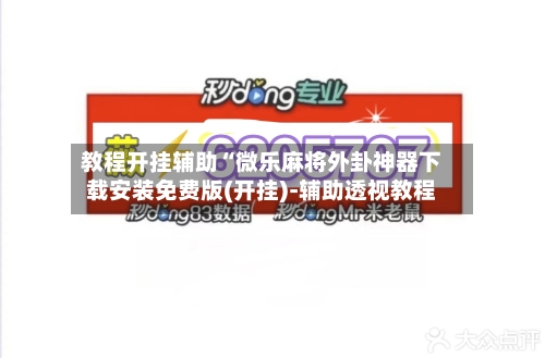 教程开挂辅助“微乐麻将外卦神器下载安装免费版(开挂)-辅助透视教程-第2张图片