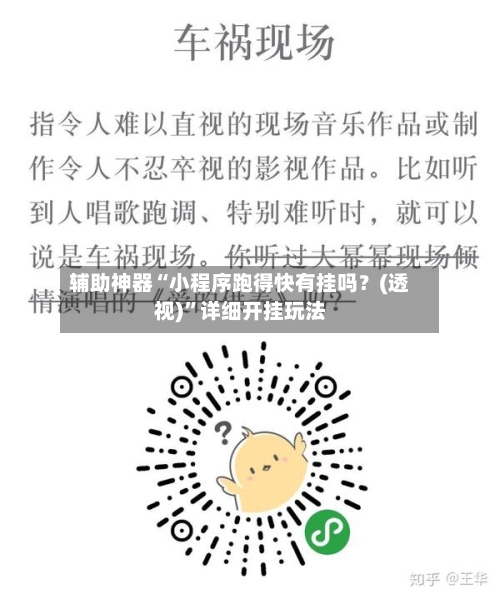 辅助神器“小程序跑得快有挂吗？(透视)”详细开挂玩法-第1张图片