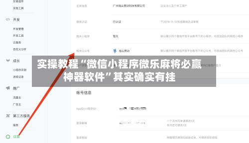 实操教程“微信小程序微乐麻将必赢神器软件	”其实确实有挂-第1张图片