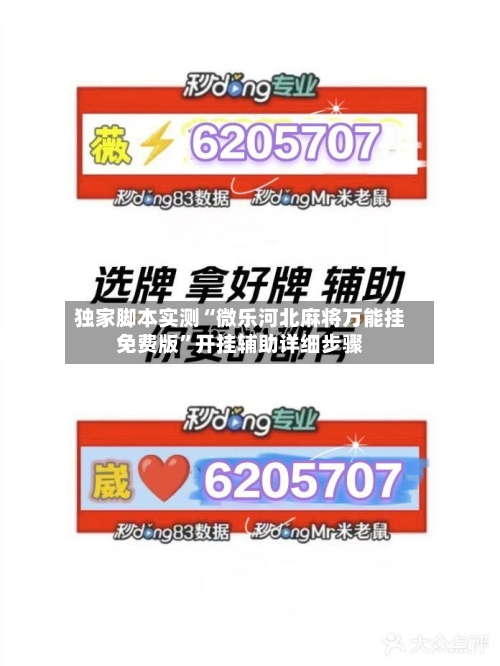 独家脚本实测“微乐河北麻将万能挂免费版”开挂辅助详细步骤-第1张图片