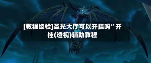 [教程经验]圣光大厅可以开挂吗	”开挂(透视)辅助教程-第1张图片