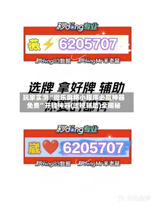 玩家实测“微乐麻将小程序必赢神器免费”开挂神器{透视辅助}全揭秘-第1张图片