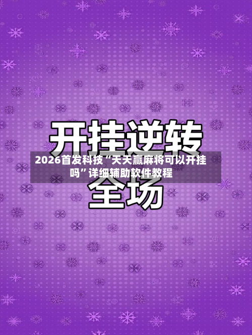 2026首发科技“天天赢麻将可以开挂吗”详细辅助软件教程-第3张图片