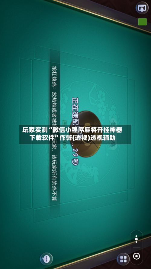 玩家实测“微信小程序麻将开挂神器下载软件”作弊(透视)透视辅助-第2张图片