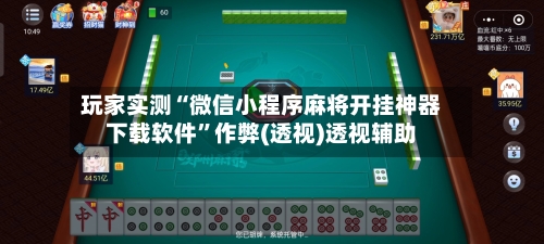 玩家实测“微信小程序麻将开挂神器下载软件	”作弊(透视)透视辅助-第1张图片