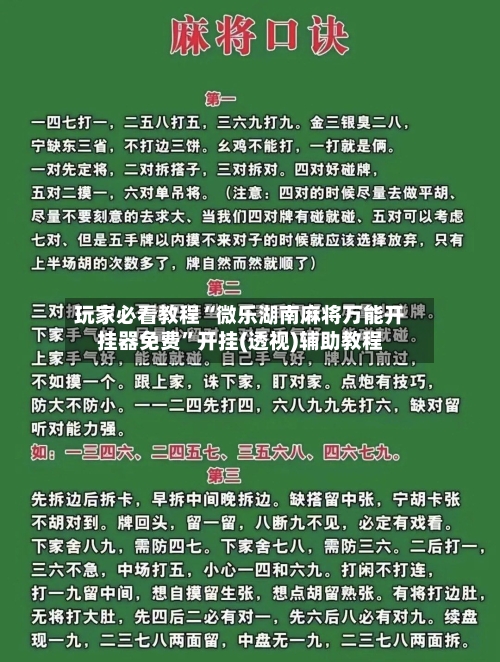 玩家必看教程“微乐湖南麻将万能开挂器免费”开挂(透视)辅助教程-第1张图片